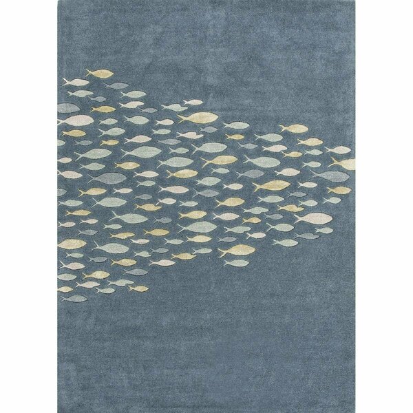 Jaipur Rugs Coastal Resort Tuf Viscose Mix Schooled Design Rectangle Rug, Captains Blue - 5 x 8 ft. RUG122907